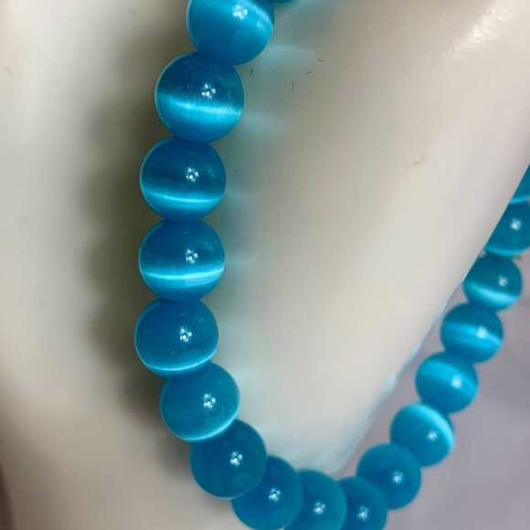 3 Glass Stretch Bracelets - Cat's Eye - Tiger's Eye - Glass Bead - Picture 3 of 6